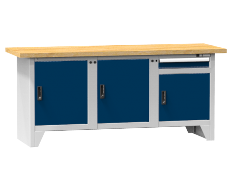 Modulare Werkbank PS2-4/4M - 1 Schublade, 3 Türen, 3 Fachböden