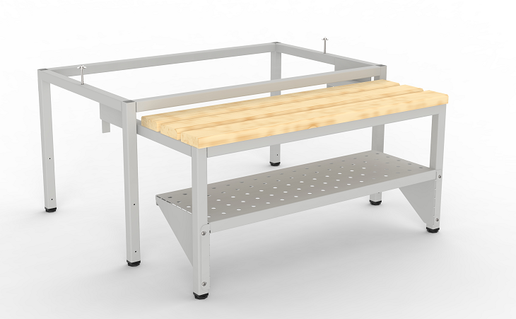 Schuhablage für ausziehbare Sitzbank / Untergestell - 300 mm