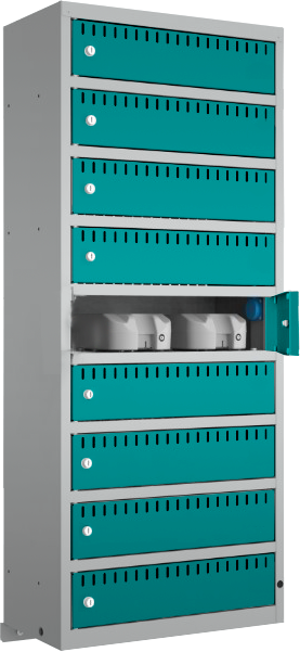 Elektro-Ladeschrank/ E-Bike-Akku-Ladestation - Wandmontage - 9 Fächer