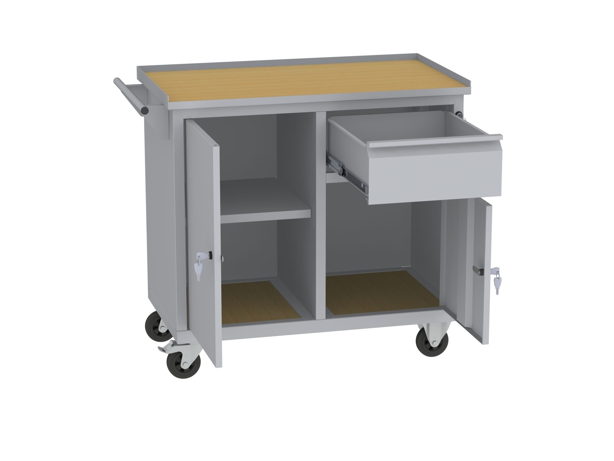 Werkzeugwagen - 3 Fächer + 1 Schublade - 860x950x505 mm (HxBxT)