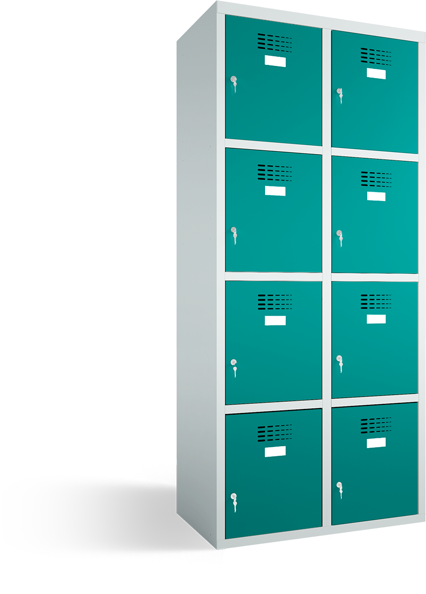 Schließfachschrank - 2 Abteile - 8 Fächer - for young people - 1450x600x500 mm (HxBxT)