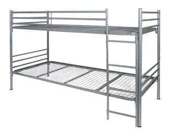 Stahlrohrstockbett 90 x 200 cm - HALLE inkl Absturzsicherung vorne und hinten