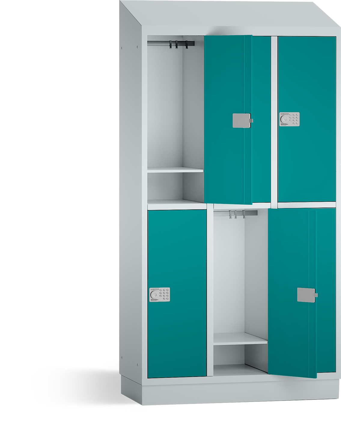 PREMIUM - Garderobenschränke  - 3 Abteile -  6 Fächer - 1950x1075x500 mm (HxBxT)