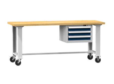 Mobile Werkbank MPS3 -  mit 4 Rollen und 3 Schubladen