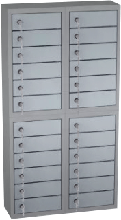 Wertfachschrank hängend - 2 Abteile - 24 Fächer