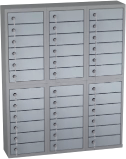 Wertfachschrank hängend - 3 Abteile - 36 Fächer