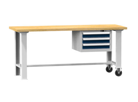 Mobile Werkbank MPS6 -  mit 2 Rollen und 3 Schubladen
