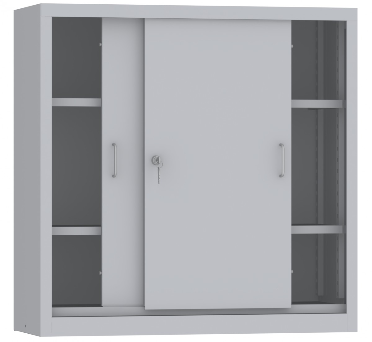 Schiebetürenschrank - 2 Einlegeböden - 1000x1000x600 mm  (HxBxT)