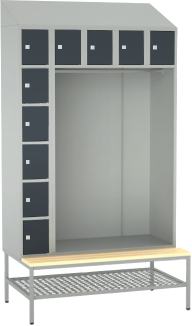 offene Garderobe mit Sitzbank - 10 Fächer