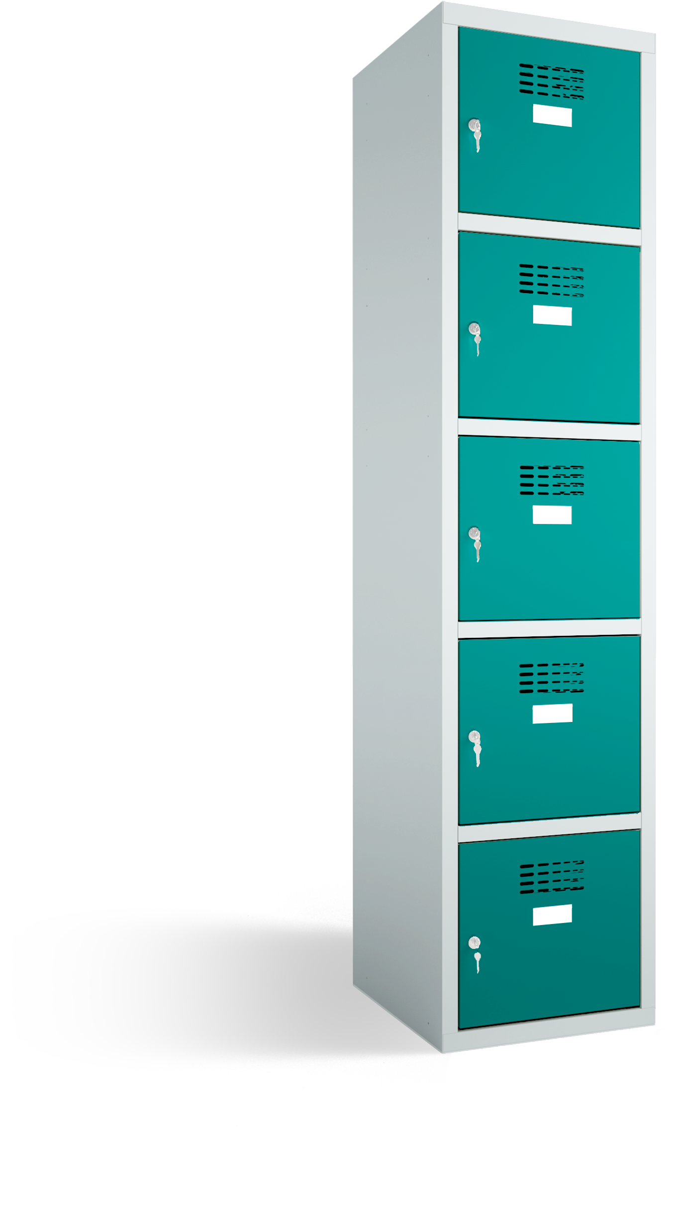 Schließfachschrank - 1 Abteil - 5 Fächer