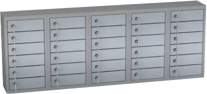 Wertfachschrank hängend - 5 Abteile - 30 Fächer