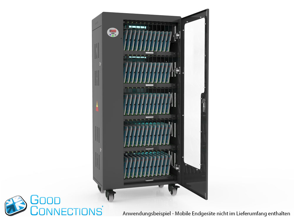 Tablet-Ladewagen für bis zu 65 Geräte - inkl. UV-C Desinfektion, Synchronisierung