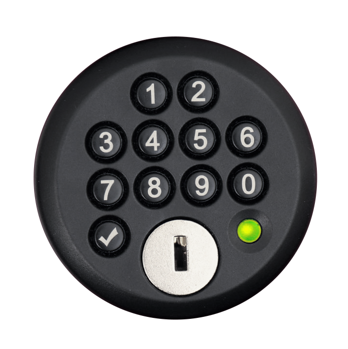 1x elektronisches Zahlenschloss "rund"