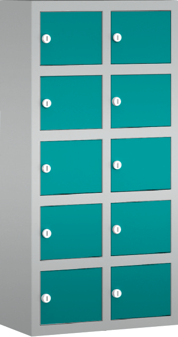 Wertfachschrank/ Handyschrank mini - stehend oder hängend - 2 Abteile - 10 Fächer