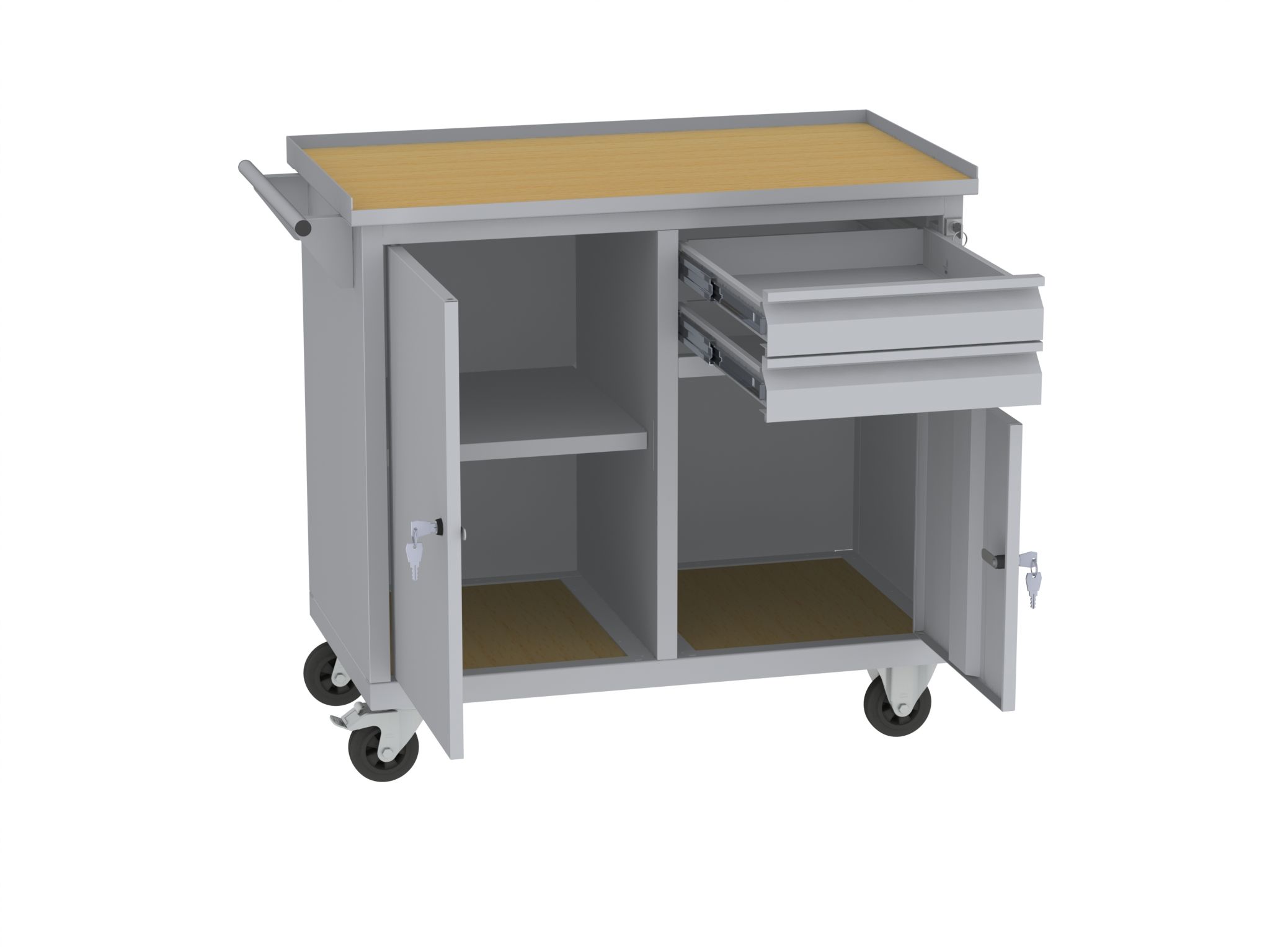 Werkzeugwagen - 3 Fächer + 2 Schubladen - 860x950x505 mm (HxBxT)