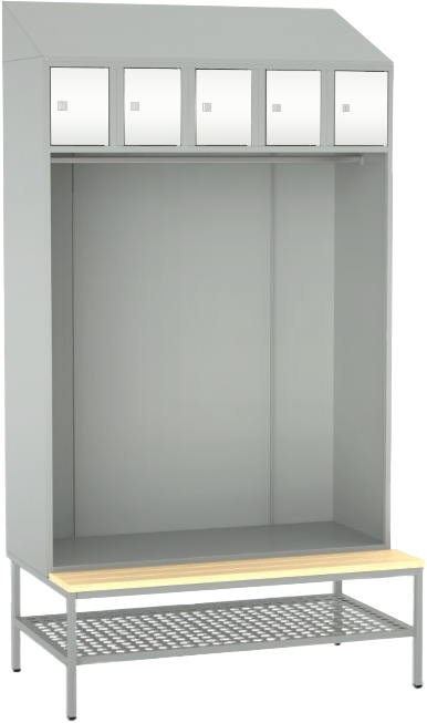 offene Garderobe mit Sitzbank - 5 Fächer