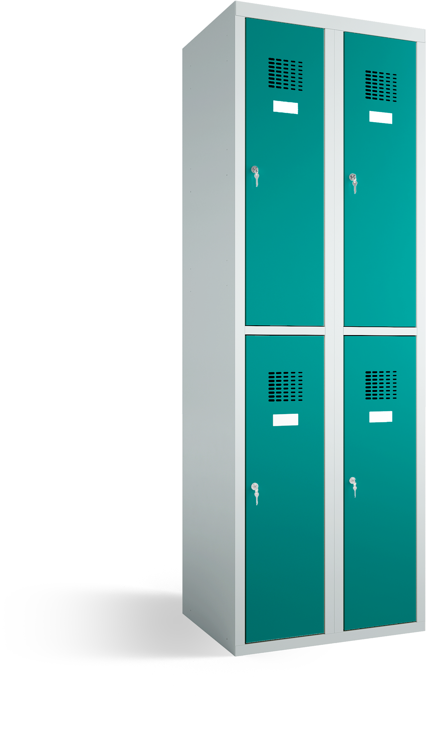 Garderobenschrank - 2 Abteile - 4 Fächer