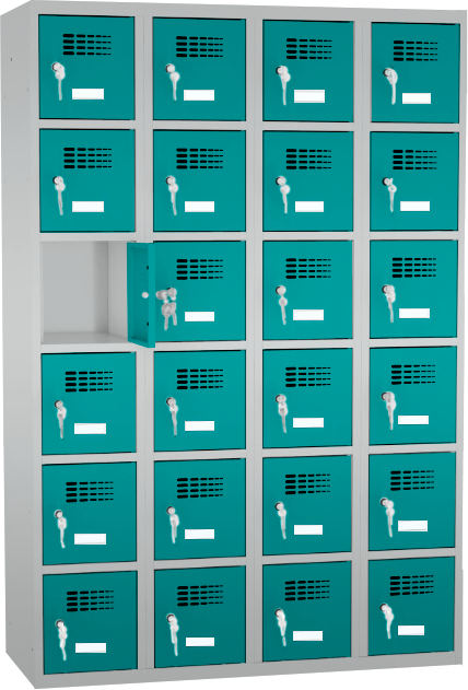 Wertfachschrank / Fächerschrank - 4 Abteile - 24 Fächer
