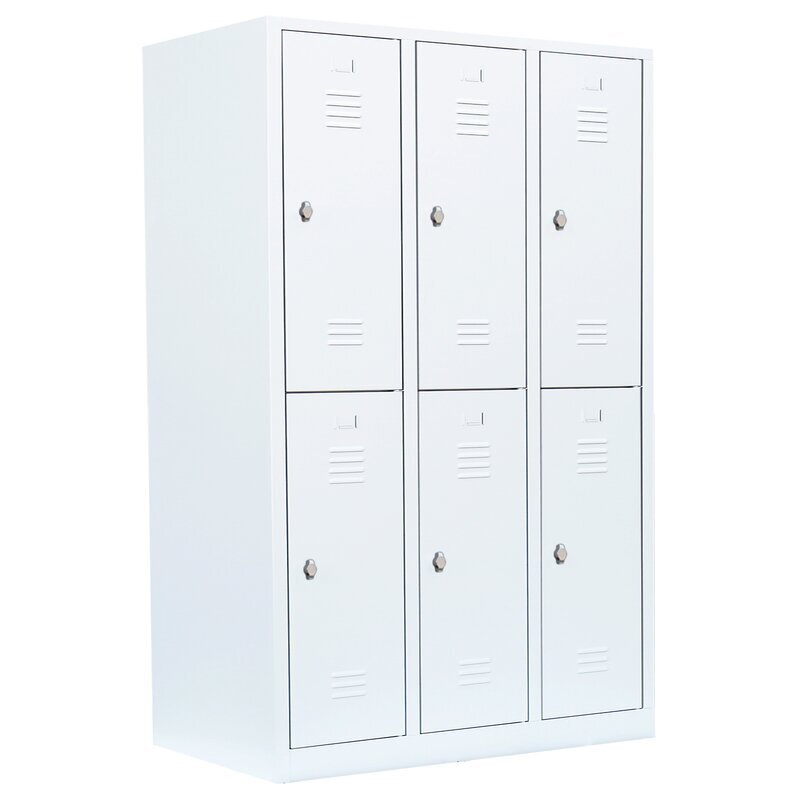Garderobenschrank - 3 Abteile - 6 Fächer - 1800x1185x500 mm (HxBxT)