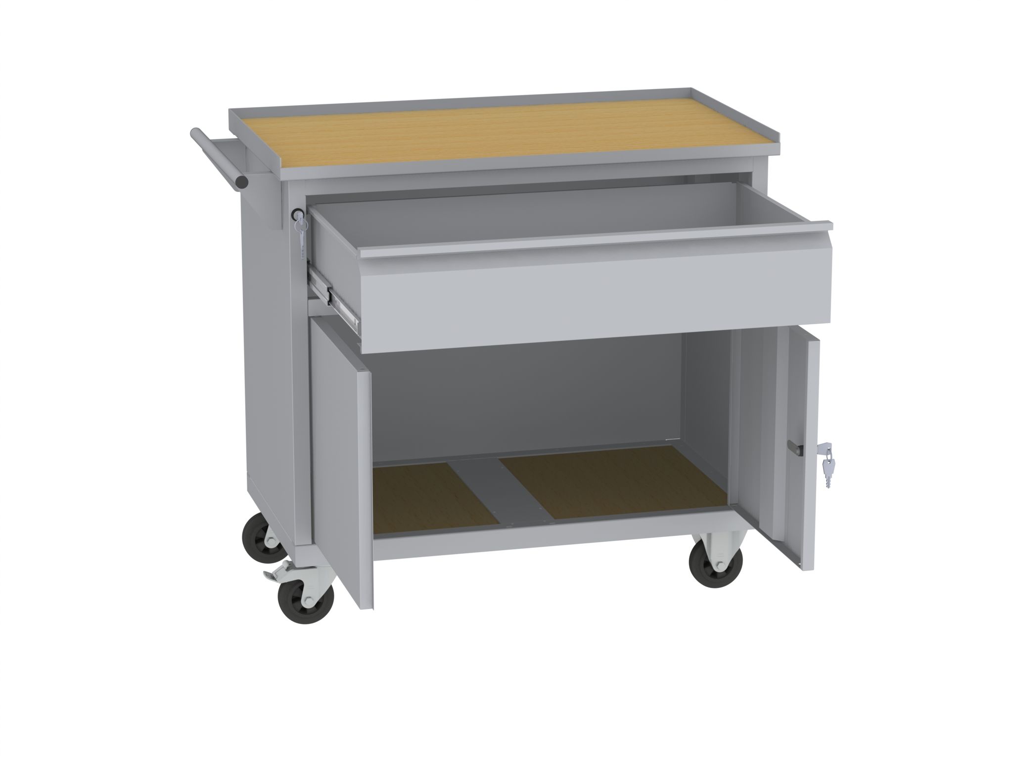 Werkzeugwagen - 1 Fach + 1 Schublade - 860x950x505 mm (HxBxT)