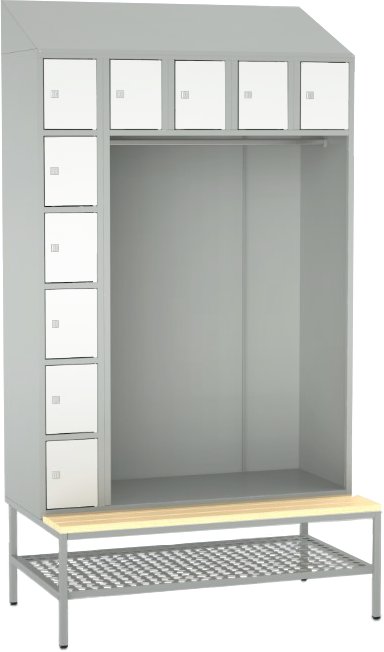 offene Garderobe mit Sitzbank - 10 Fächer