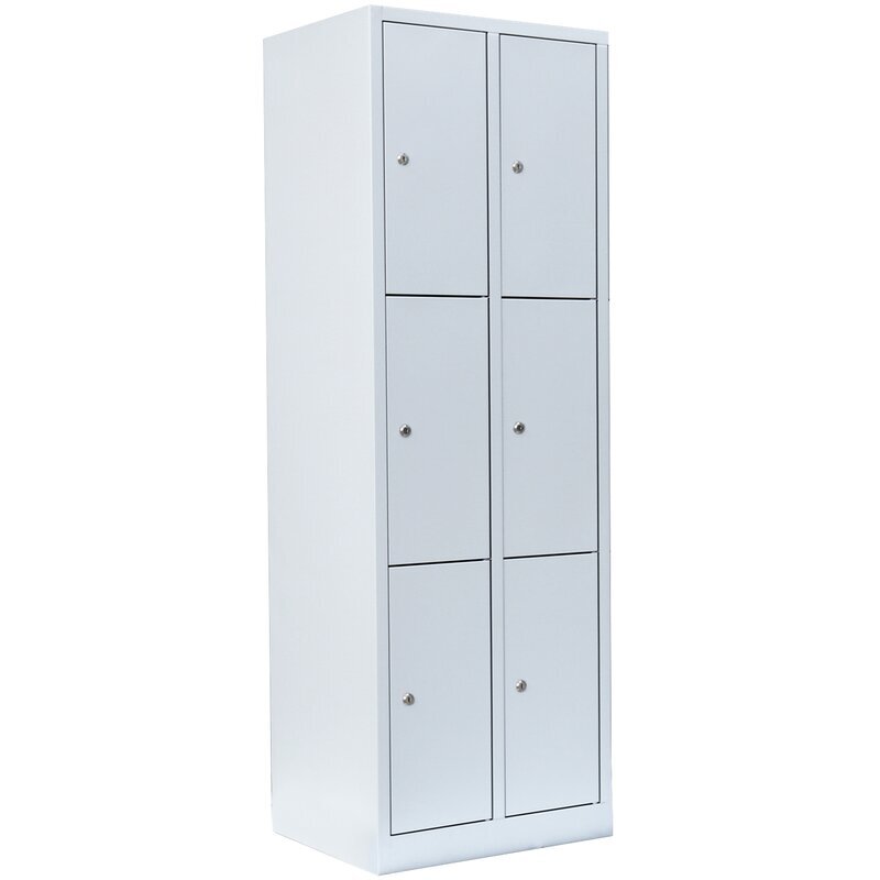 Schließfachschrank - 2 Abteile - 6 Fächer - 1800x600x500 mm (HxBxT)