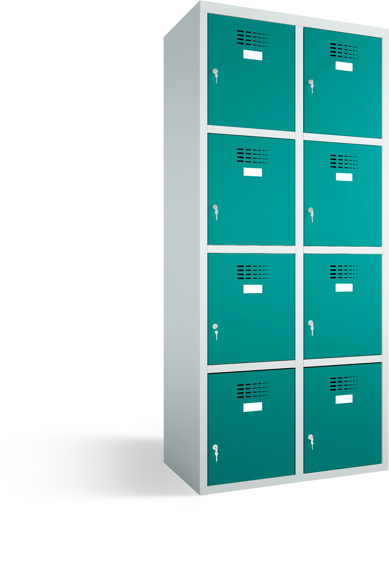 Schließfachschrank/Fächerschrank - 2 Abteile - 8 Fächer