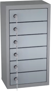 Wertfachschrank hängend - 1 Abteil - 6 Fächer