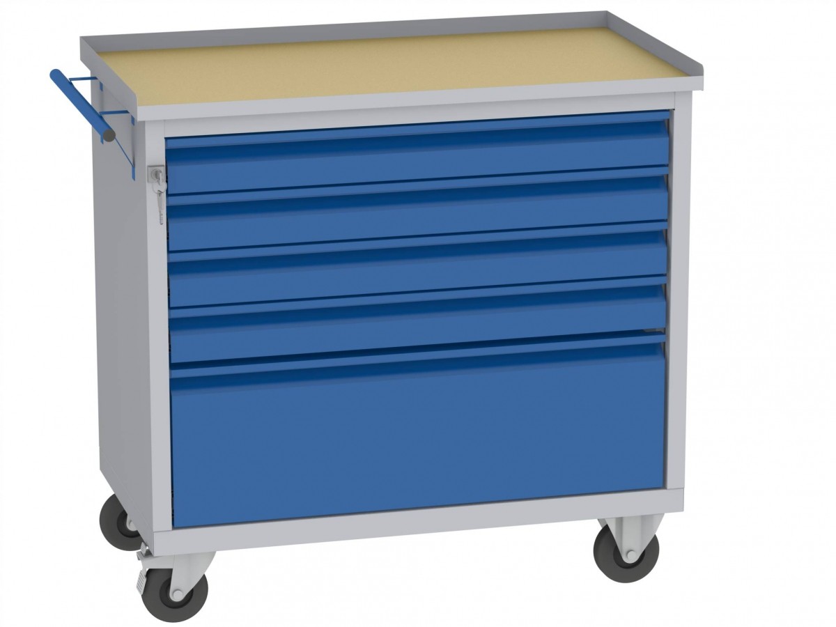 Werkzeugwagen - 1 + 4 Schubladen - 860x950x505 mm (HxBxT)