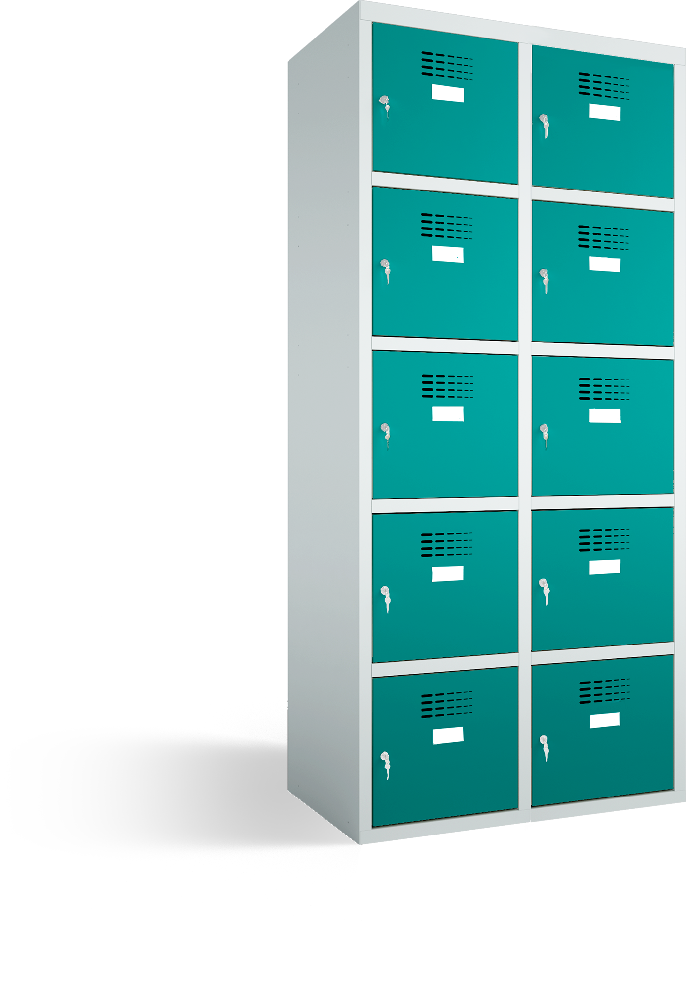 Schließfachschrank/Fächerschrank - 2 Abteile - 10 Fächer