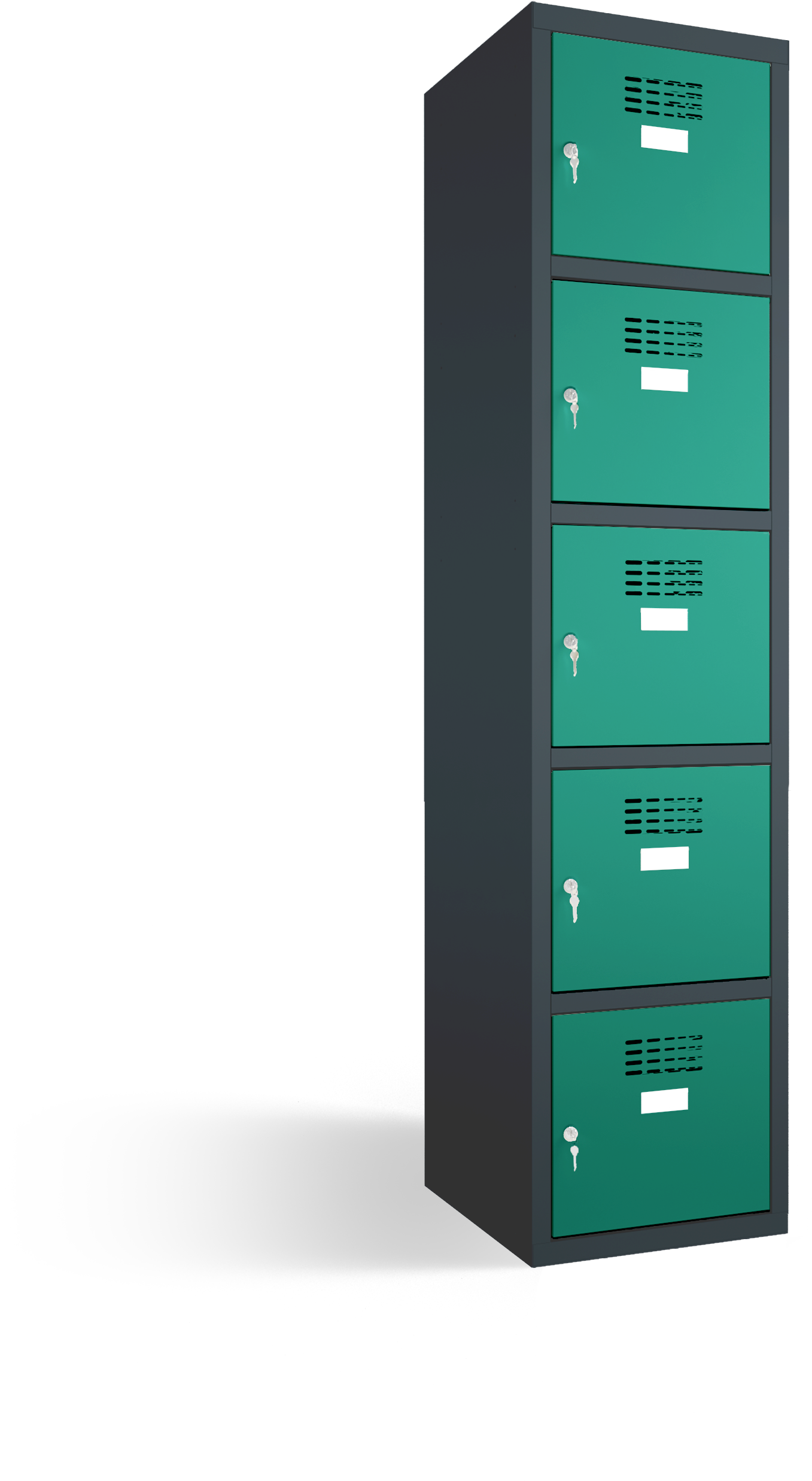 Schließfachschrank - 1 Abteil - 5 Fächer