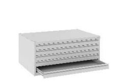 Zeichnungsschrank - 5 Schubladen - stapelbar -  DIN A1 - 420x970x670 mm (HxBxT)